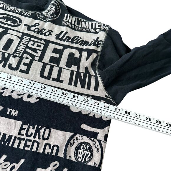 Vintage Ecko Unltd Sweatshirt Men’s XL Black Printed Crew Neck Pullover Y2K - Picture 6 of 9